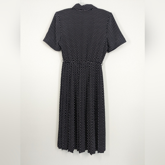 Vintage Navy & White Polka Dot Dress, Size 10 - Picture 2 of 11